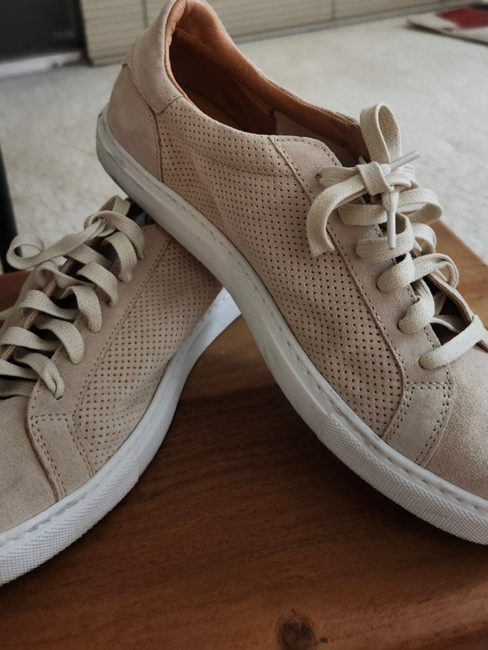 GREATS Brooklyn Shoes Size 9 SAND Leather Sneakers Made in Italy